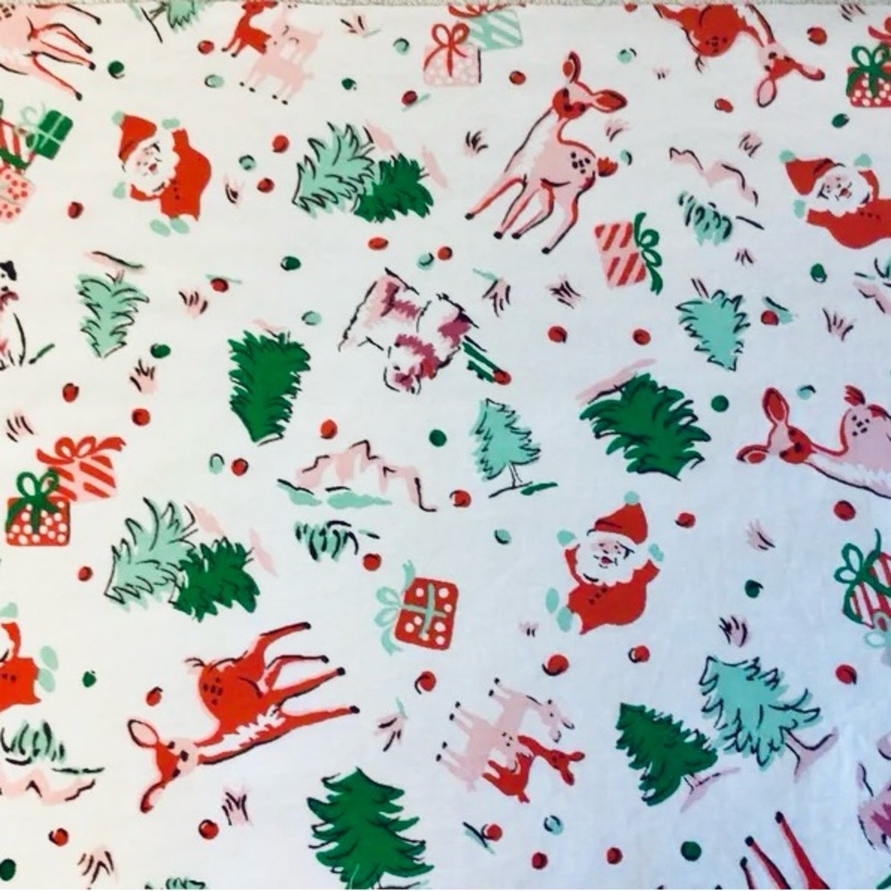 Cath Kidston Ditsy Deer Standard Pillowcase Pair - Red and Green on White - Picture 2 of 3